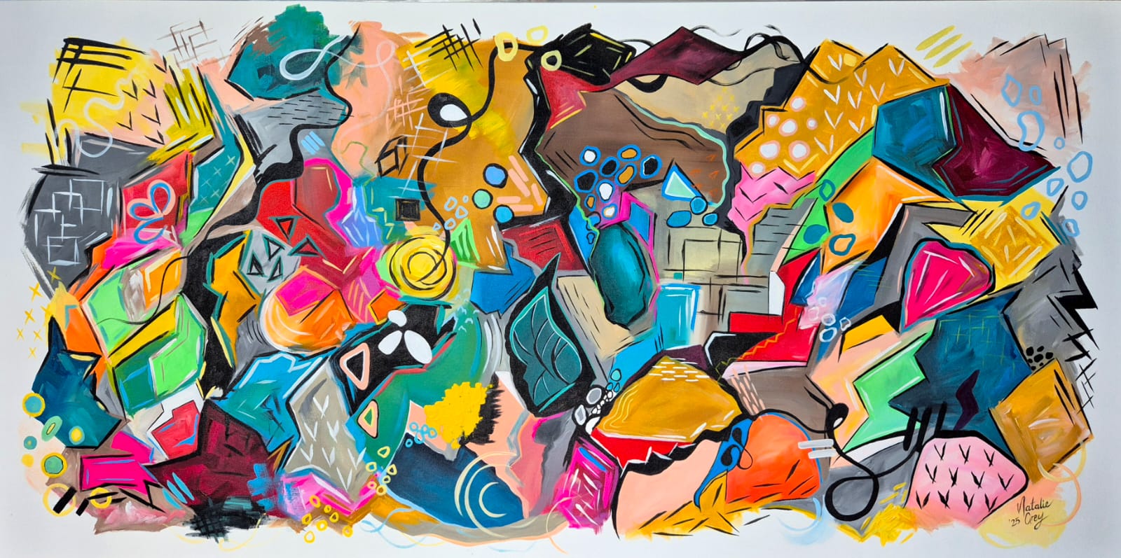 "Echoes In Colour" - 100 x 200cm - Acrylic On Canvas - Image 11