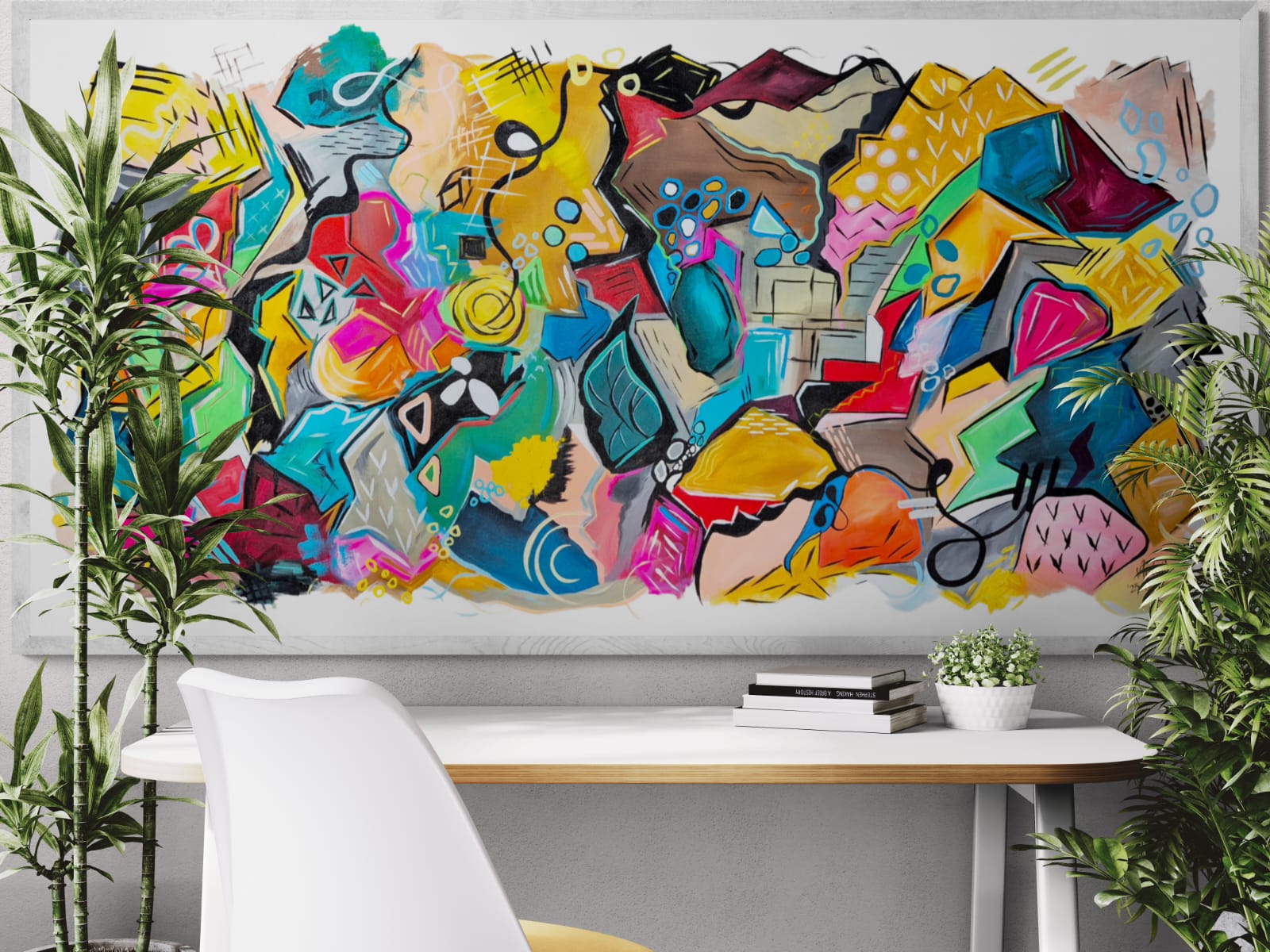 "Echoes In Colour" - 100 x 200cm - Acrylic On Canvas - Image 13