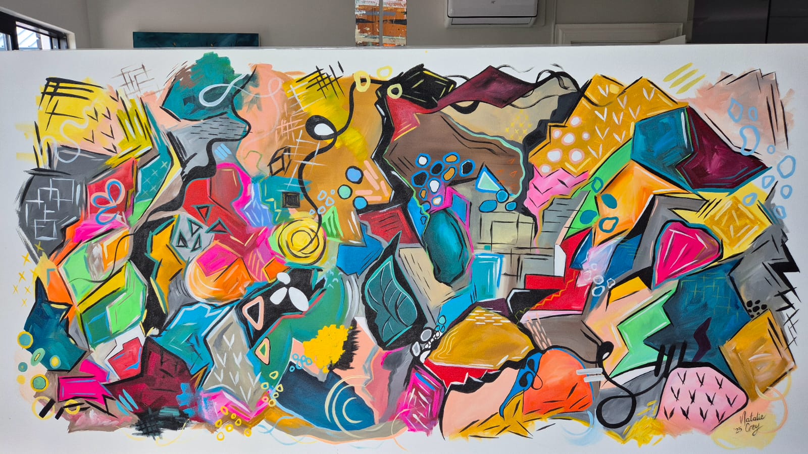 "Echoes In Colour" - 100 x 200cm - Acrylic On Canvas - Image 10