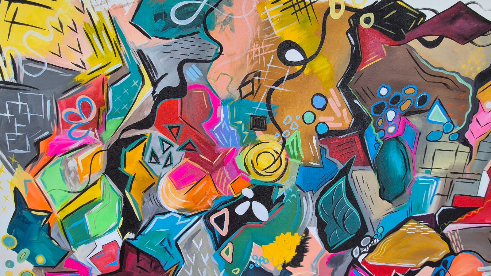 "Echoes In Colour" - 100 x 200cm - Acrylic On Canvas - Image 9