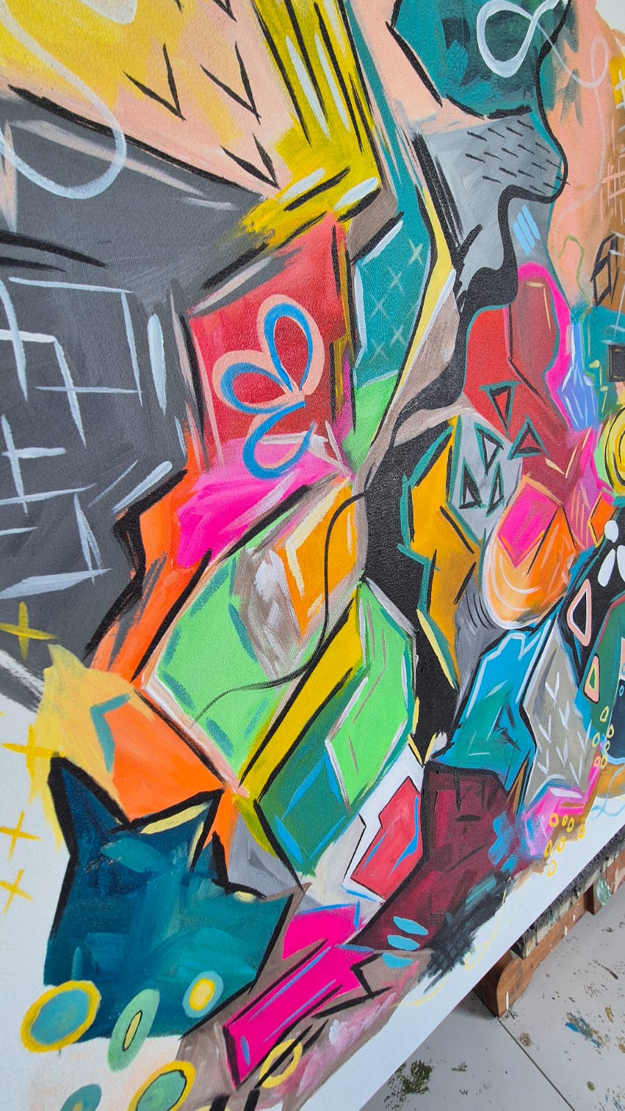 "Echoes In Colour" - 100 x 200cm - Acrylic On Canvas - Image 5