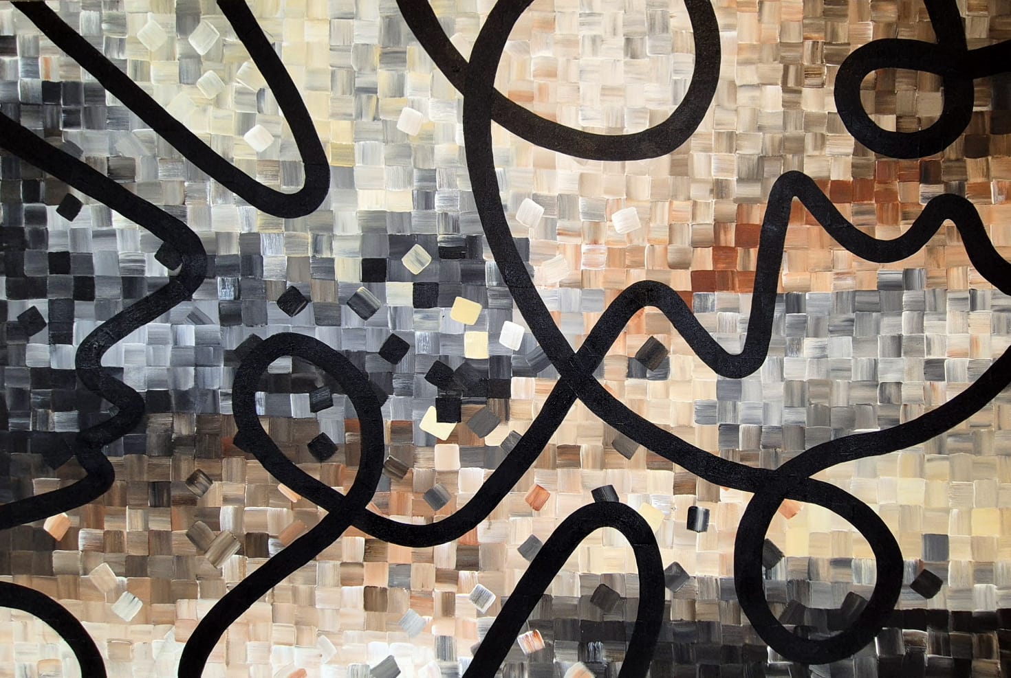 "Fluid Lines" - 150 x 100cm - Acrylic On Canvas - - Framed in Black - Image 2