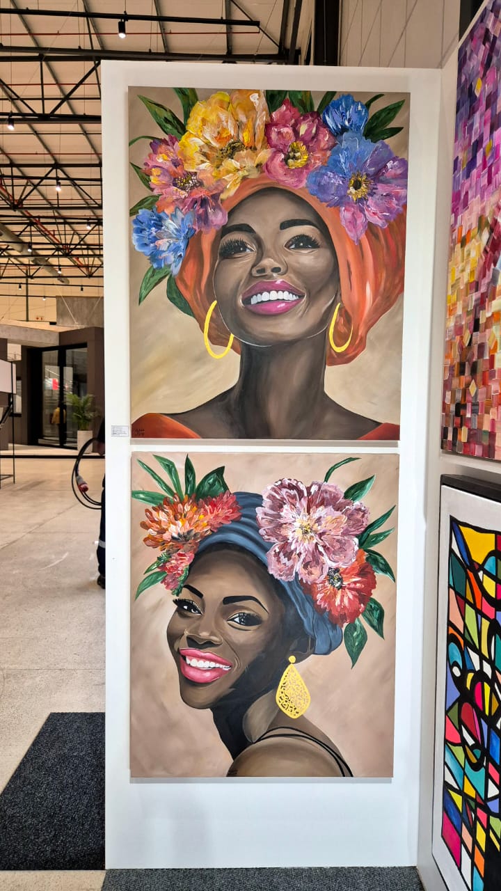 - SOLD - "Smiling African Bloom" - A0 - Acrylic On Canvas - Image 2
