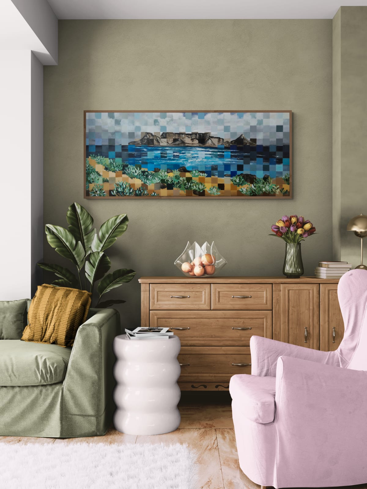 '- SOLD - "Cape Wonder" - 170 x 70cm - Framed - Acrylic On Canvas