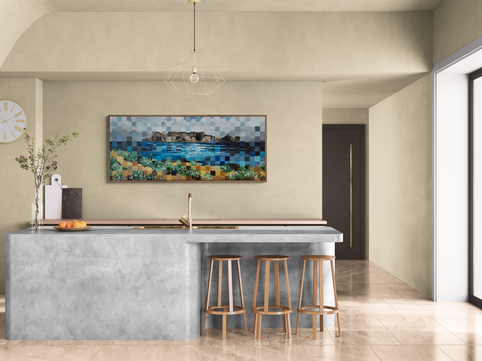 '- SOLD - "Cape Wonder" - 170 x 70cm - Framed - Acrylic On Canvas - Image 12