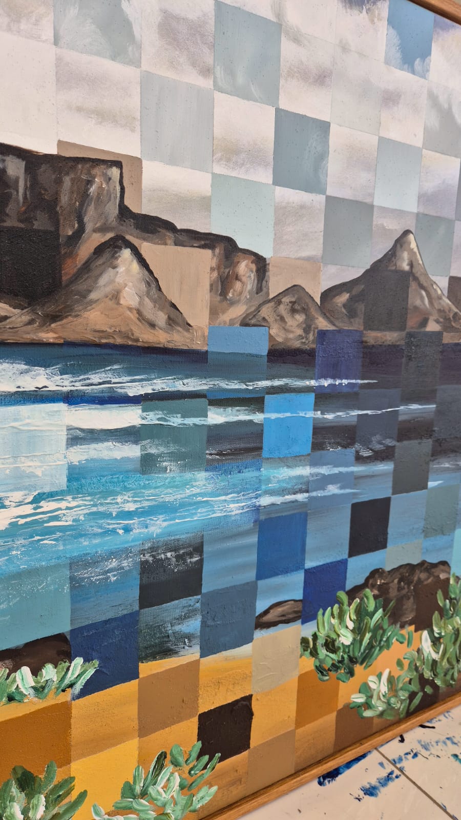 '- SOLD - "Cape Wonder" - 170 x 70cm - Framed - Acrylic On Canvas - Image 5