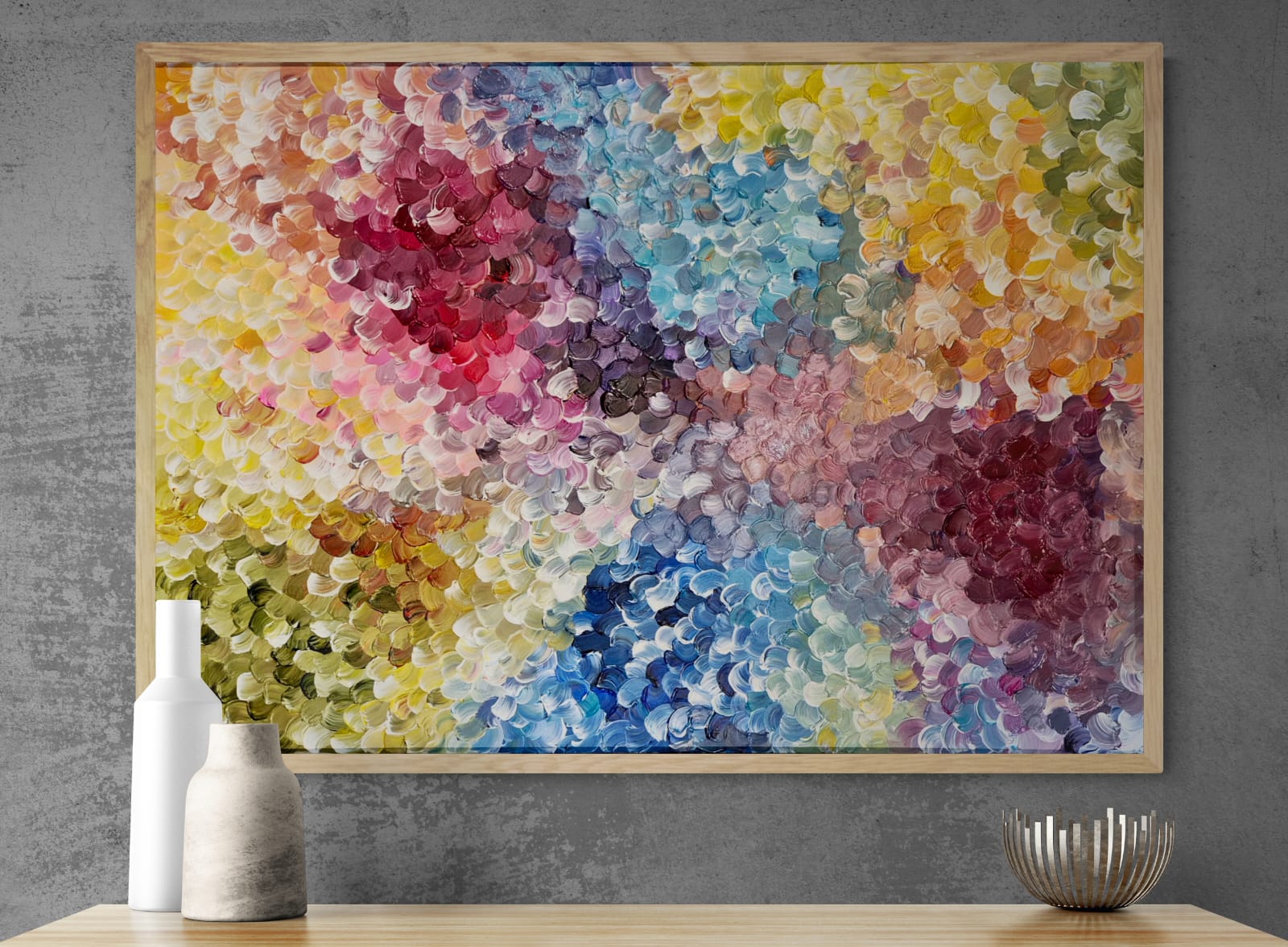 '- SOLD - "Fragments Of The Soul" - 100 x 70cm - Acrylic On Canvas - Framed in light oak - Image 2