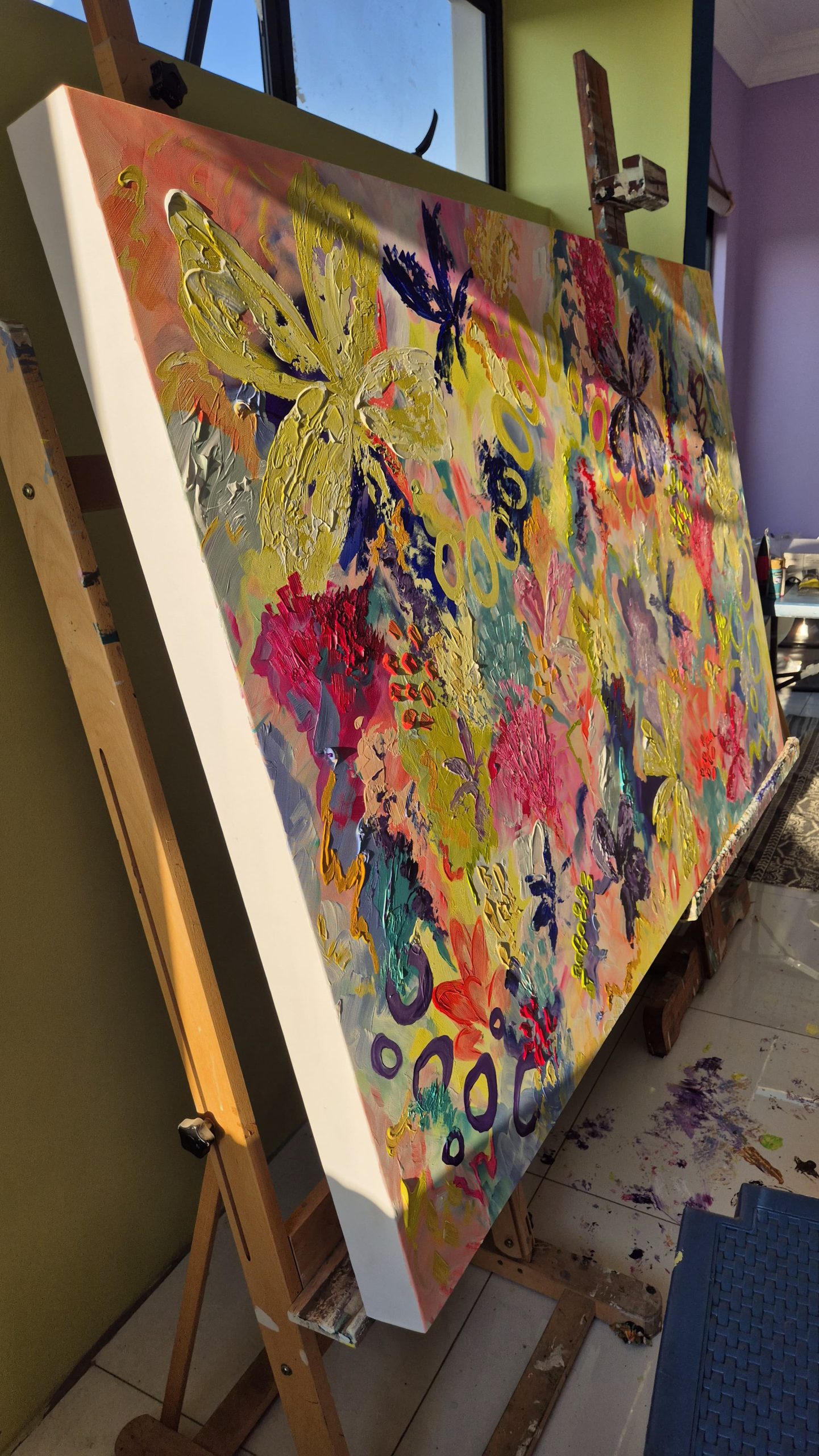 '- SOLD - "Pina Colada's" - 110cm x 180cm - Acrylic On Canvas - Image 5