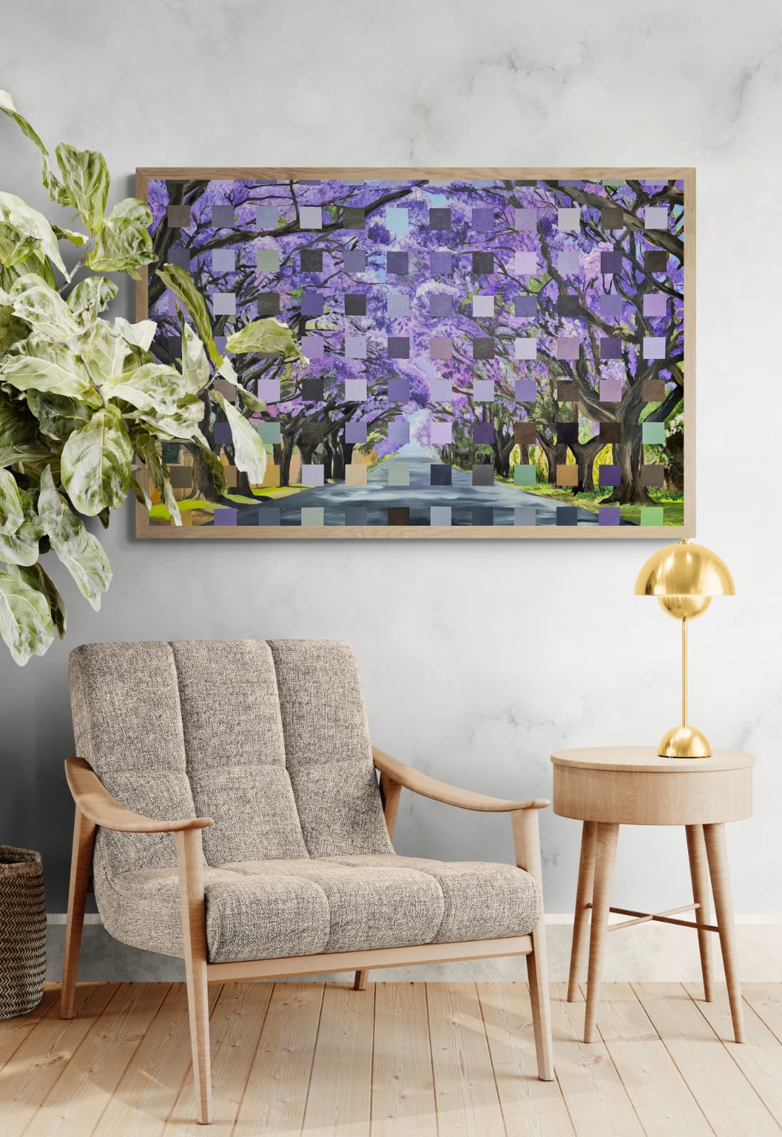 "Purple Reign - Jacaranda Magic" - 119 x 84cm - Acrylic On Canvas - Framed in White - Image 3