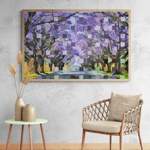 "Purple Reign - Jacaranda Magic" - 119 x 84cm - Acrylic On Canvas - Framed in White