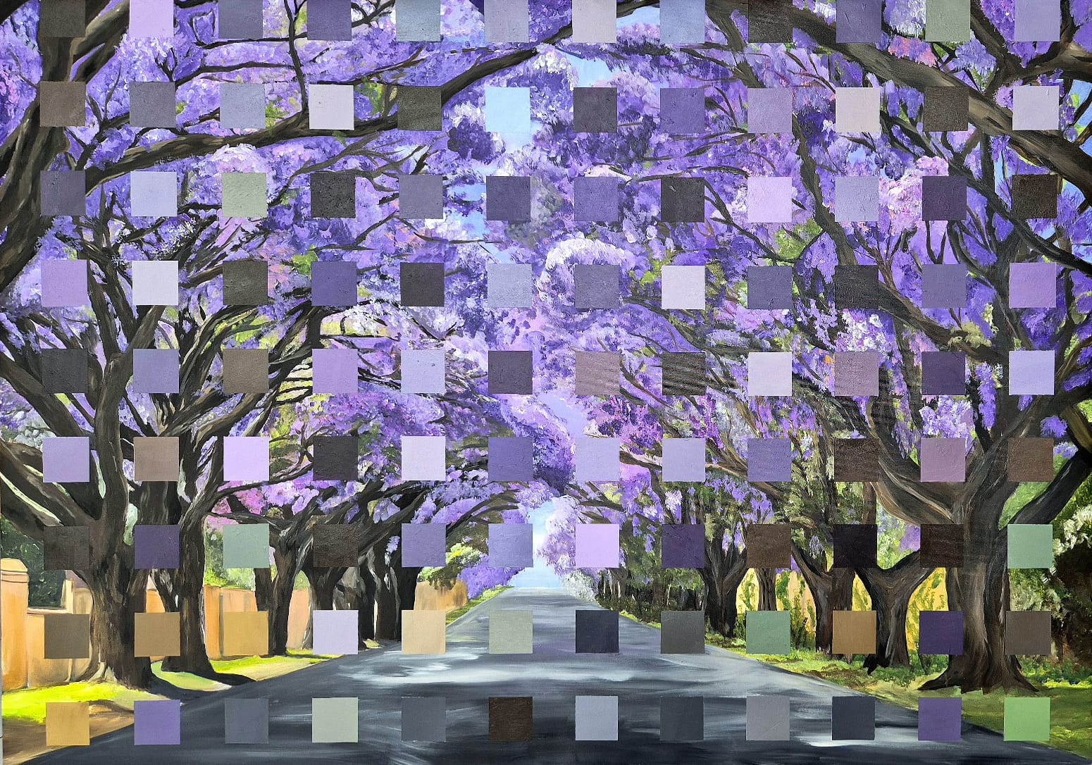 "Purple Reign - Jacaranda Magic" - 119 x 84cm - Acrylic On Canvas - Framed in White - Image 8