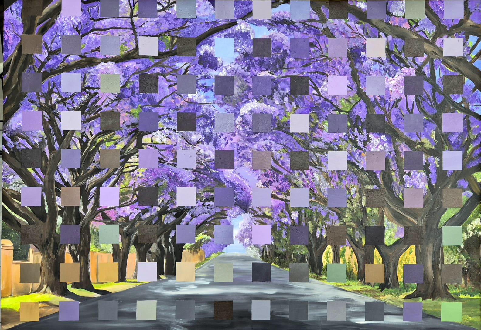 "Purple Reign - Jacaranda Magic" - 119 x 84cm - Acrylic On Canvas - Framed in White - Image 10