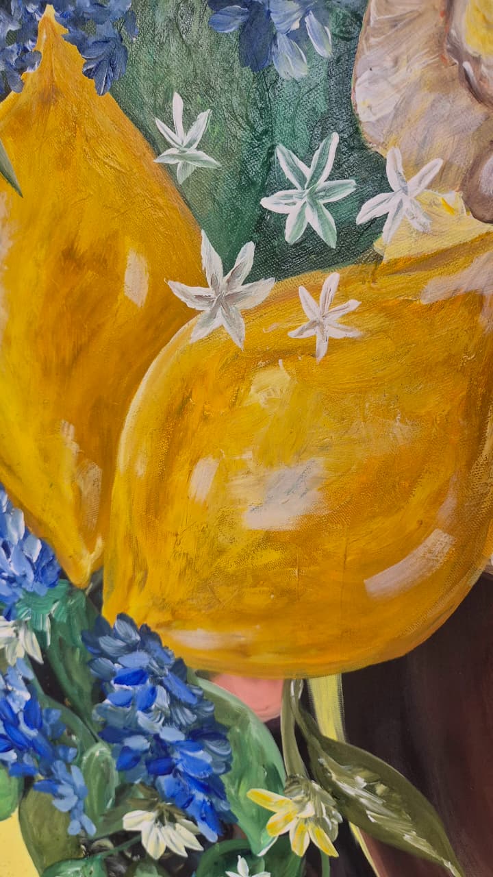 '- SOLD - "Fleur de Citron" - 84 x 119cm - Acrylic On Canvas - Framed in Black - Image 6