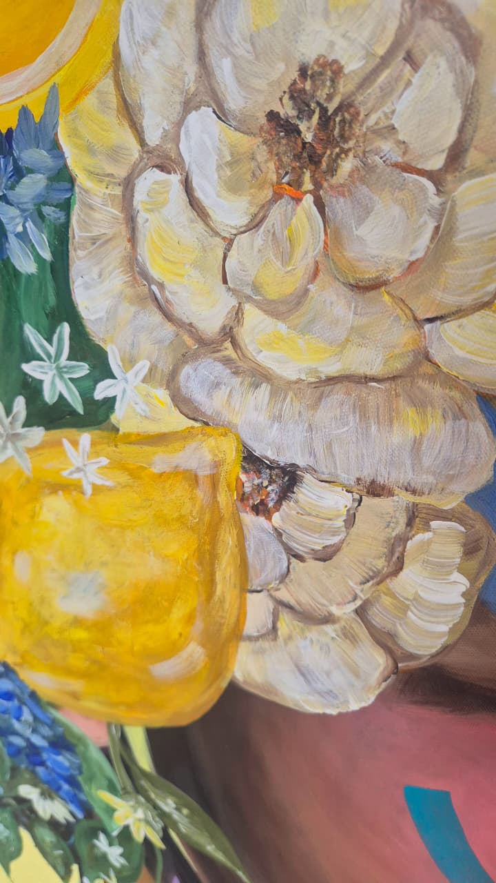 '- SOLD - "Fleur de Citron" - 84 x 119cm - Acrylic On Canvas - Framed in Black - Image 5
