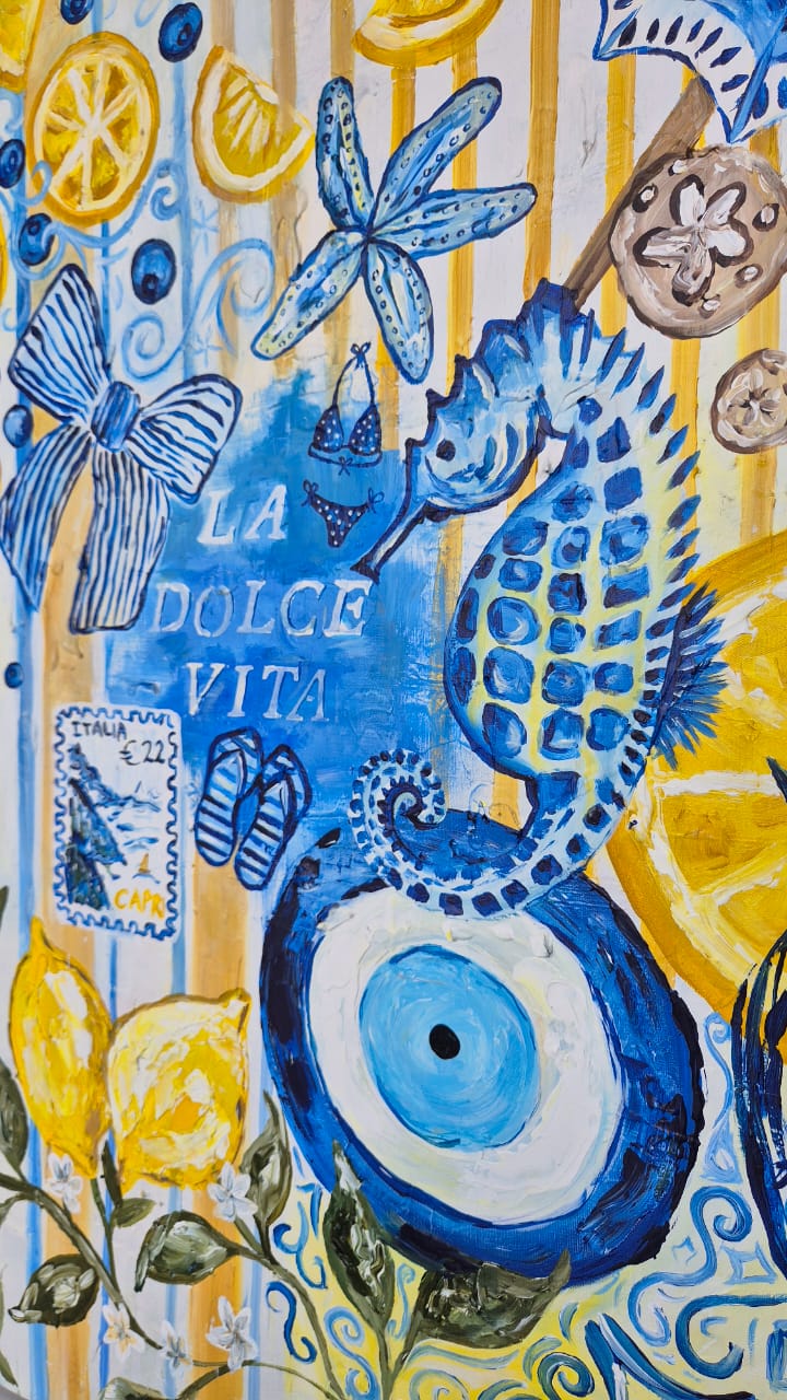 '- SOLD - "How Lucky Are We?" - 119.5cm x 84cm - Acrylic On Canvas - Image 15