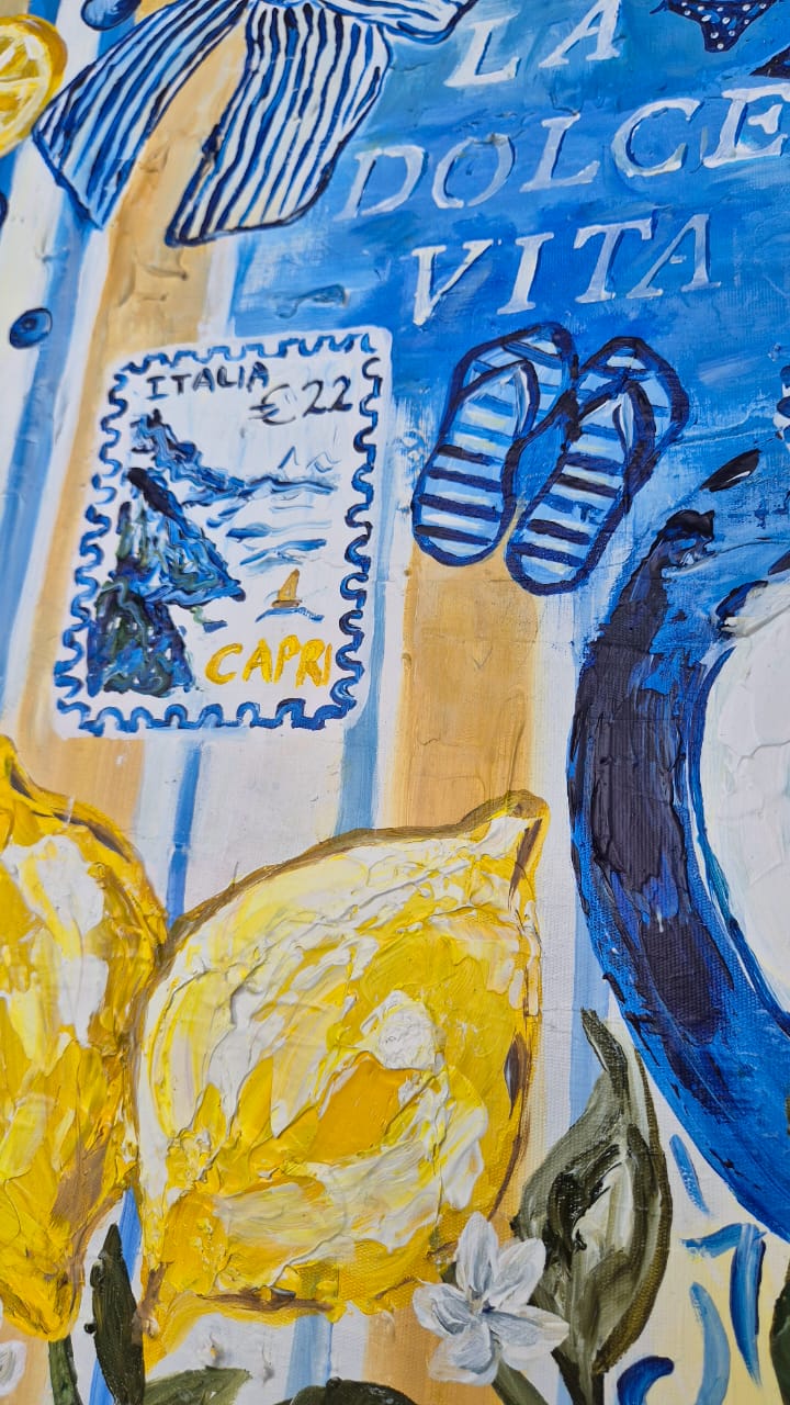 '- SOLD - "How Lucky Are We?" - 119.5cm x 84cm - Acrylic On Canvas - Image 13
