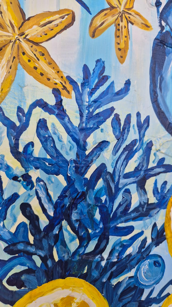 '- SOLD - "How Lucky Are We?" - 119.5cm x 84cm - Acrylic On Canvas - Image 11