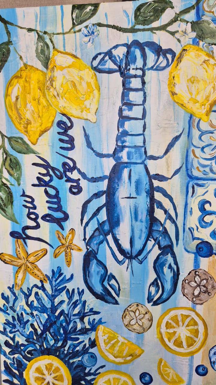 '- SOLD - "How Lucky Are We?" - 119.5cm x 84cm - Acrylic On Canvas - Image 12