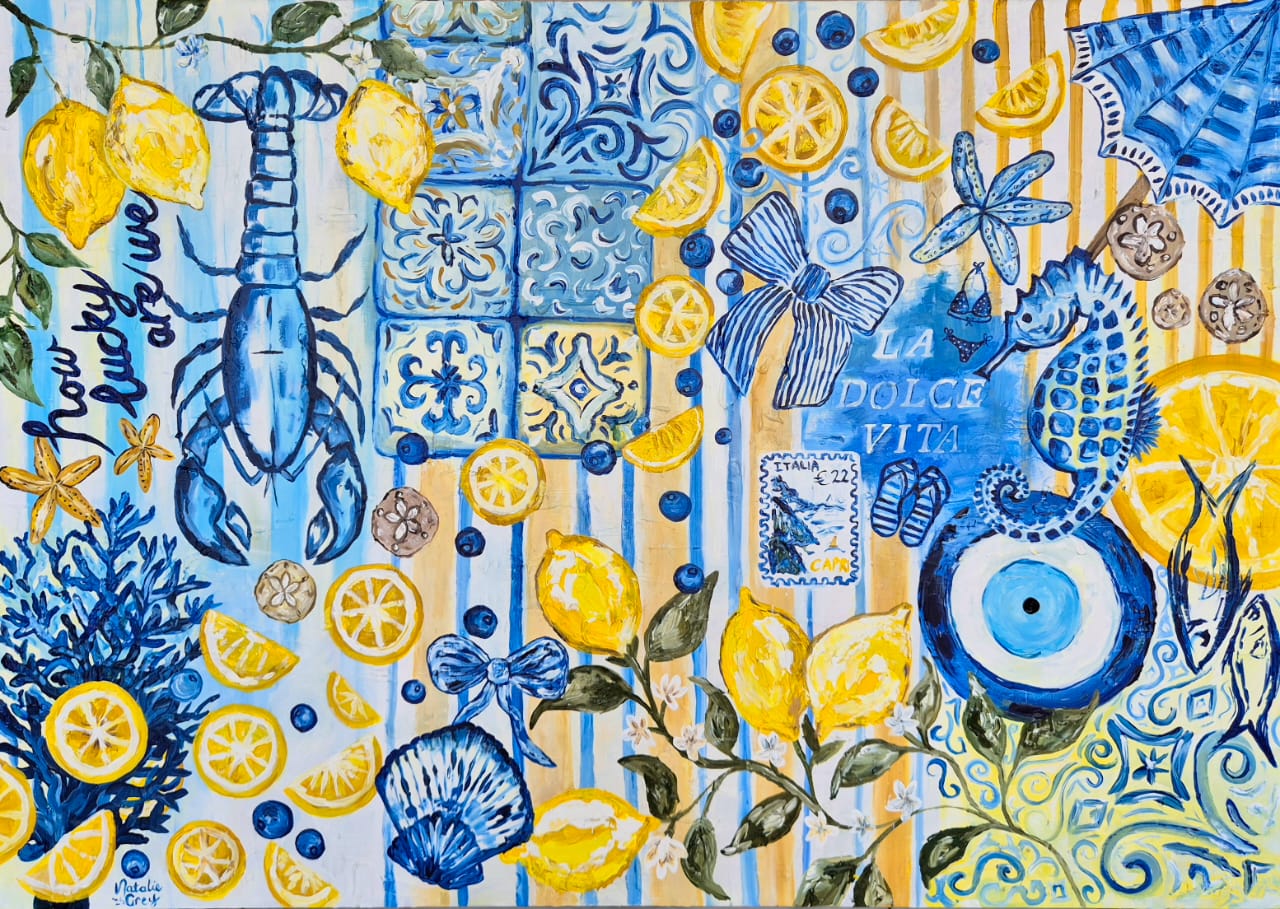 '- SOLD - "How Lucky Are We?" - 119.5cm x 84cm - Acrylic On Canvas - Image 2