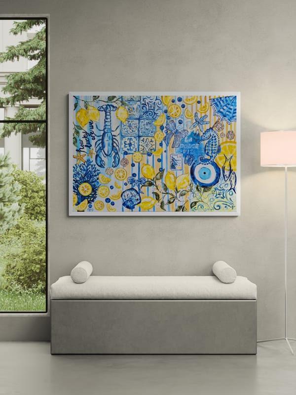 '- SOLD - "How Lucky Are We?" - 119.5cm x 84cm - Acrylic On Canvas - Image 7