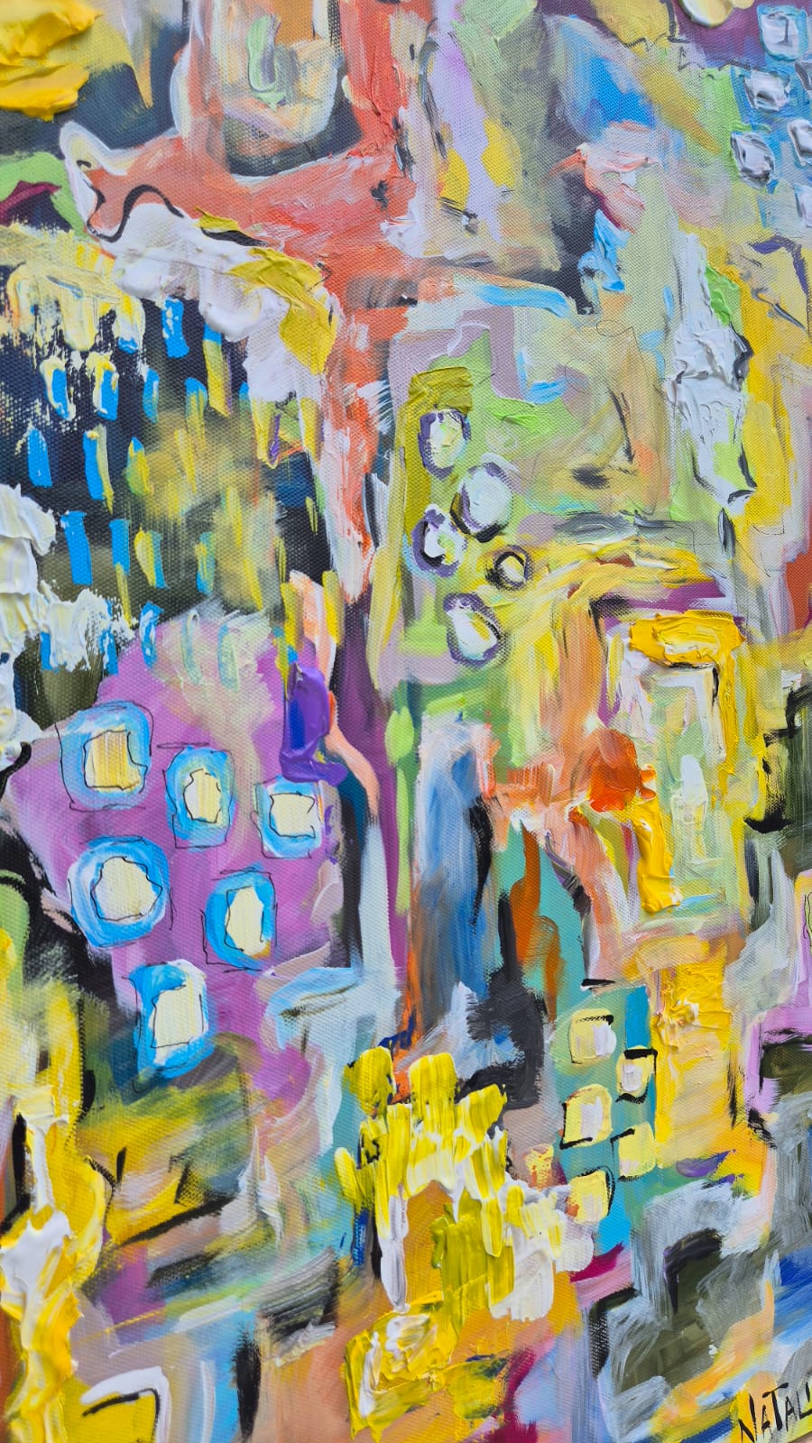 '- SOLD - "Dreaming" - Set Of Two - 40 x 60cm each - Acrylic On Canvas - Framed In Natural Oak - Image 6
