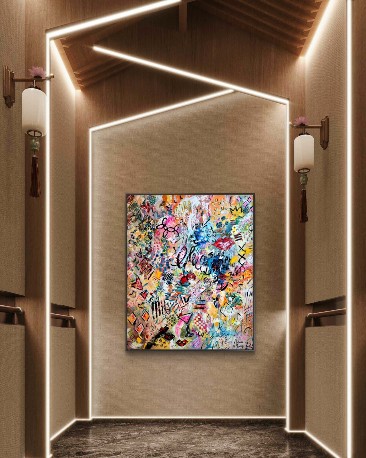 '- SOLD - "Good Vibes" - 100 x 120cm - Acrylic On canvas - Image 12