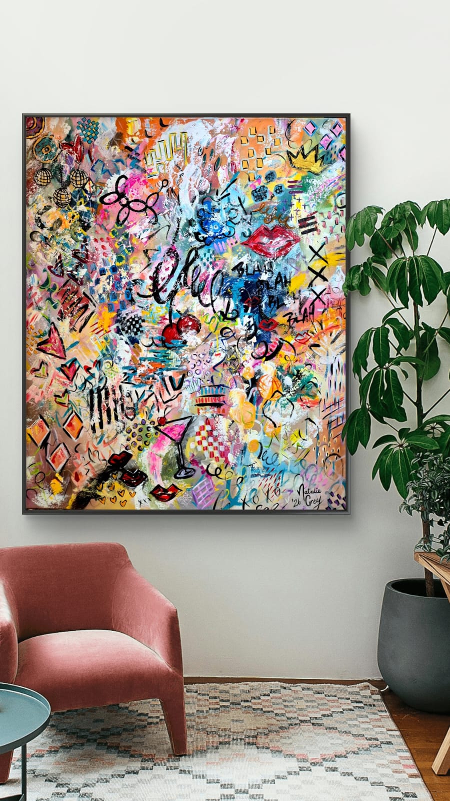 '- SOLD - "Good Vibes" - 100 x 120cm - Acrylic On canvas - Image 11