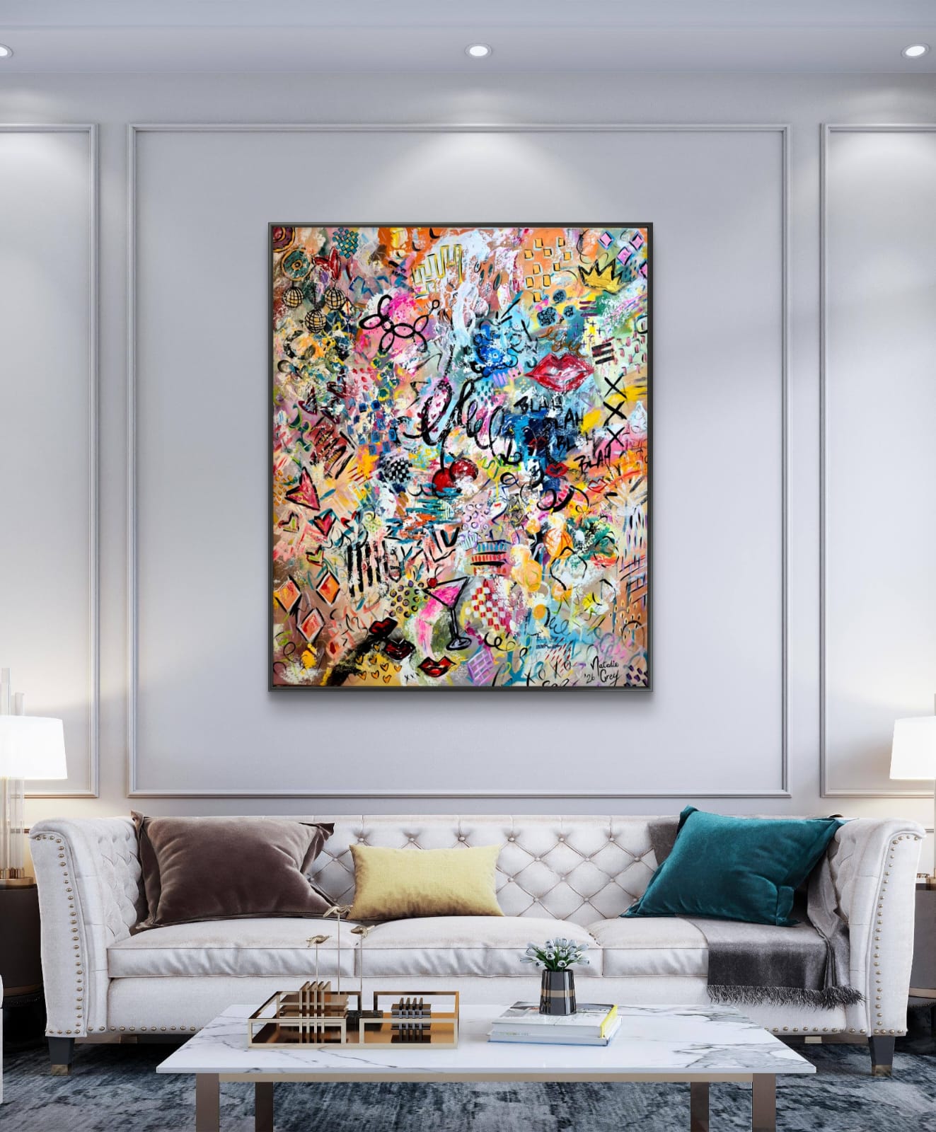 '- SOLD - "Good Vibes" - 100 x 120cm - Acrylic On canvas - Image 7