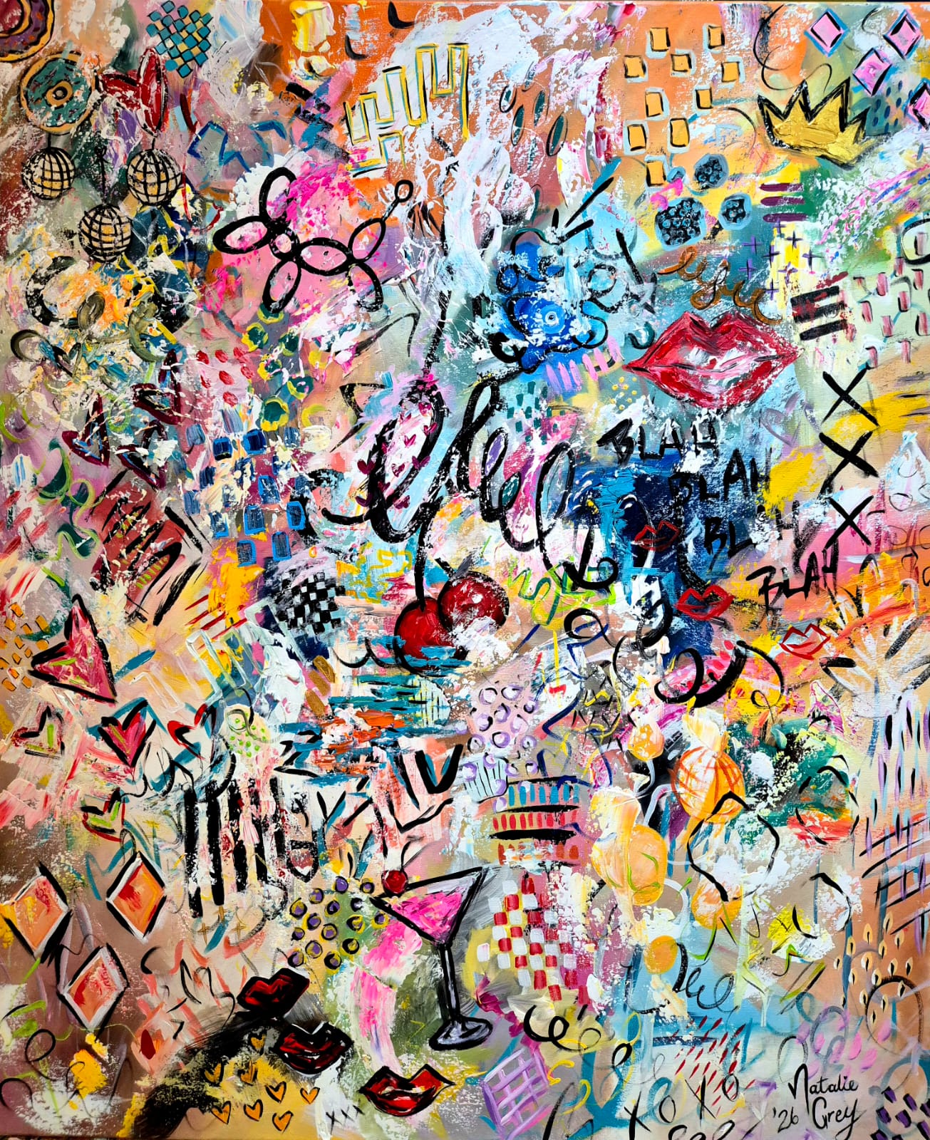 '- SOLD - "Good Vibes" - 100 x 120cm - Acrylic On canvas - Image 2