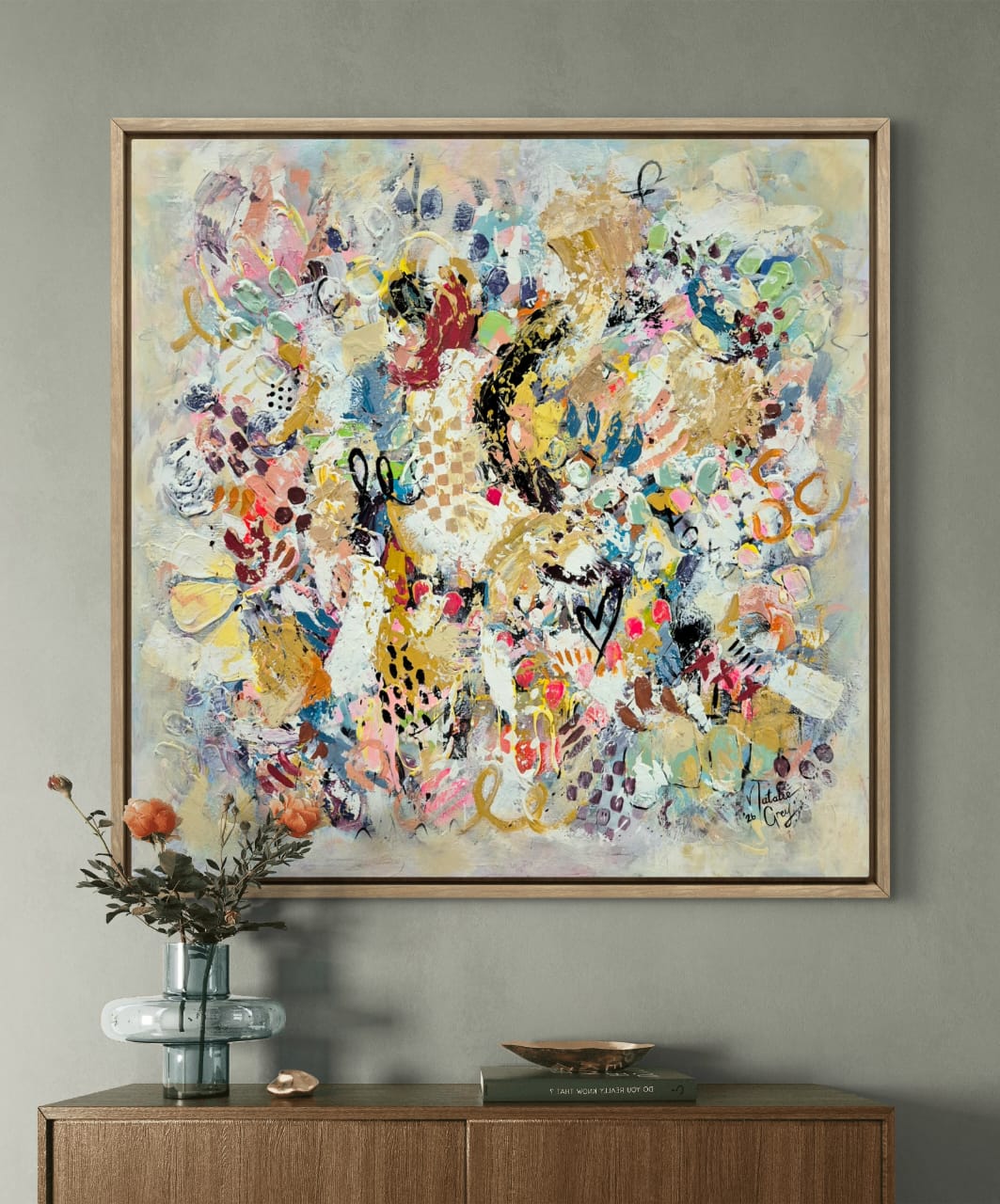 Abstract Art by South African artist Natalie Grey. Johannesburg artist. 100 x 100cm Acrylic on canvas Natalie Grey 2026