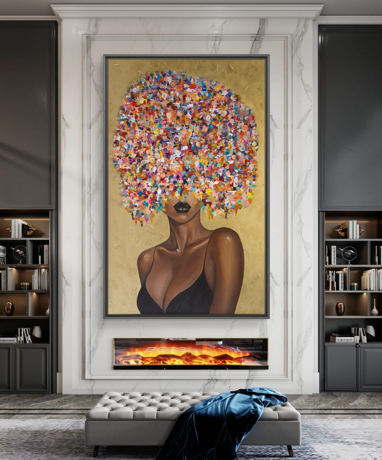 "All Eyes On Her" - 154 x 244cm - Acrylic On Canvas - Framed in Black