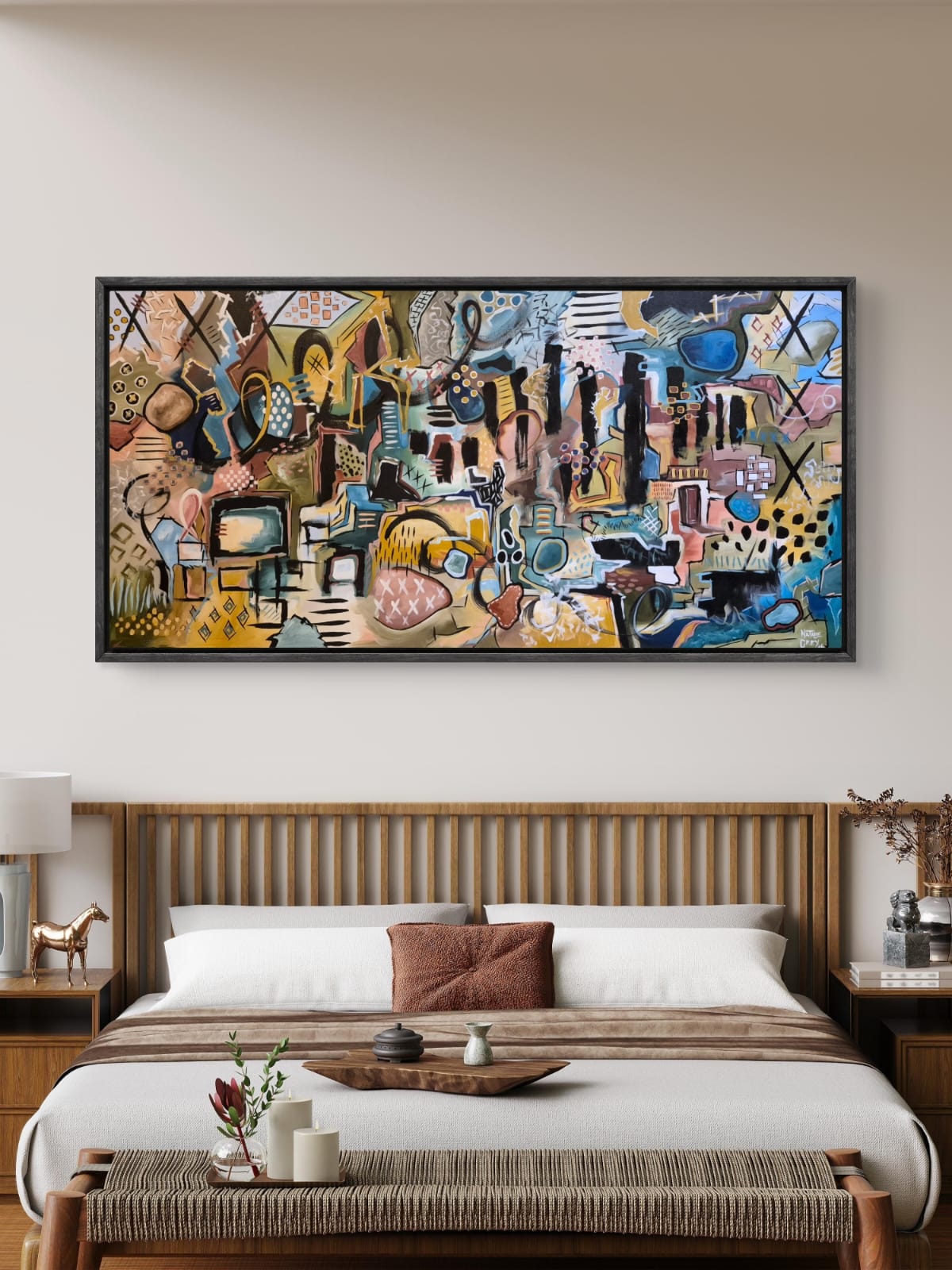 “Echoes Of A Dream” - Acrylic On Canvas - 107 x 207cm - Framed in Black Wooden Frame - Image 3