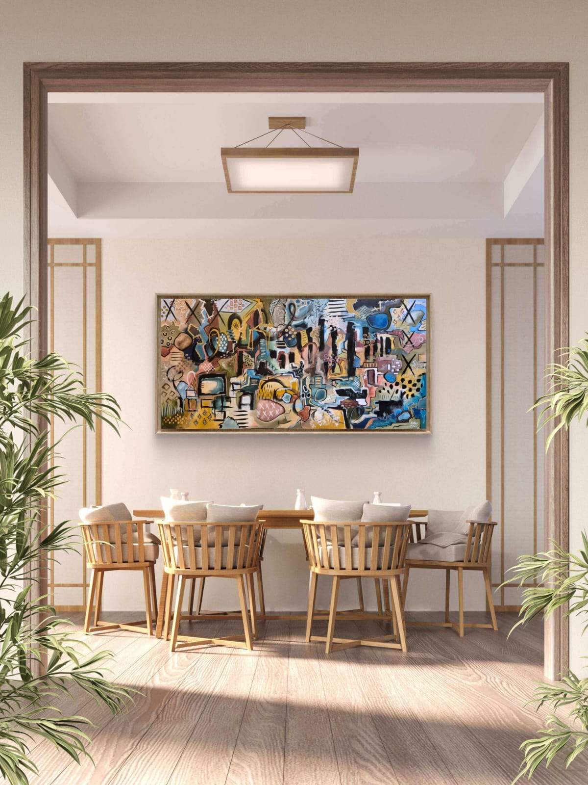 “Echoes Of A Dream” - Acrylic On Canvas - 107 x 207cm - Framed in Black Wooden Frame - Image 4