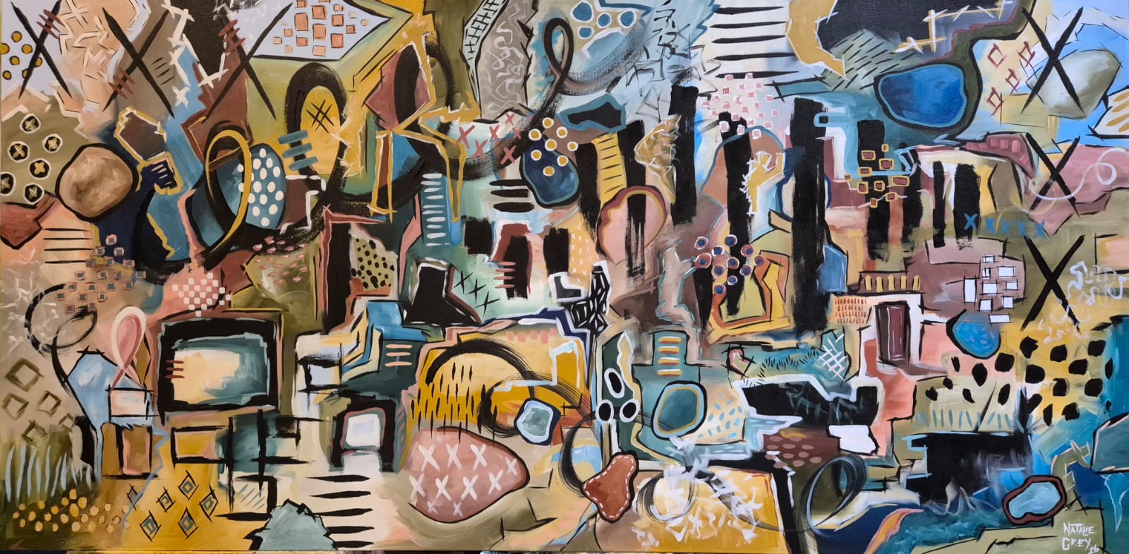 “Echoes Of A Dream” - Acrylic On Canvas - 107 x 207cm - Framed in Black Wooden Frame - Image 7
