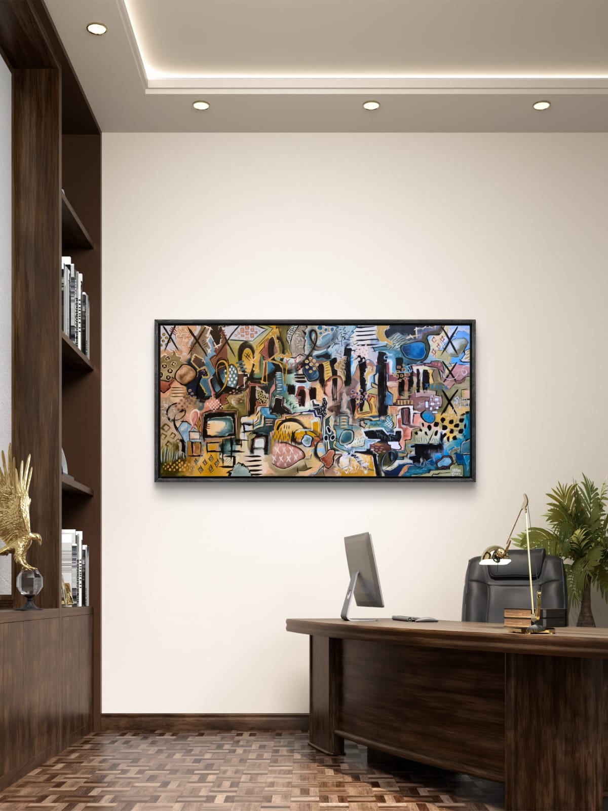 “Echoes Of A Dream” - Acrylic On Canvas - 107 x 207cm - Framed in Black Wooden Frame - Image 2