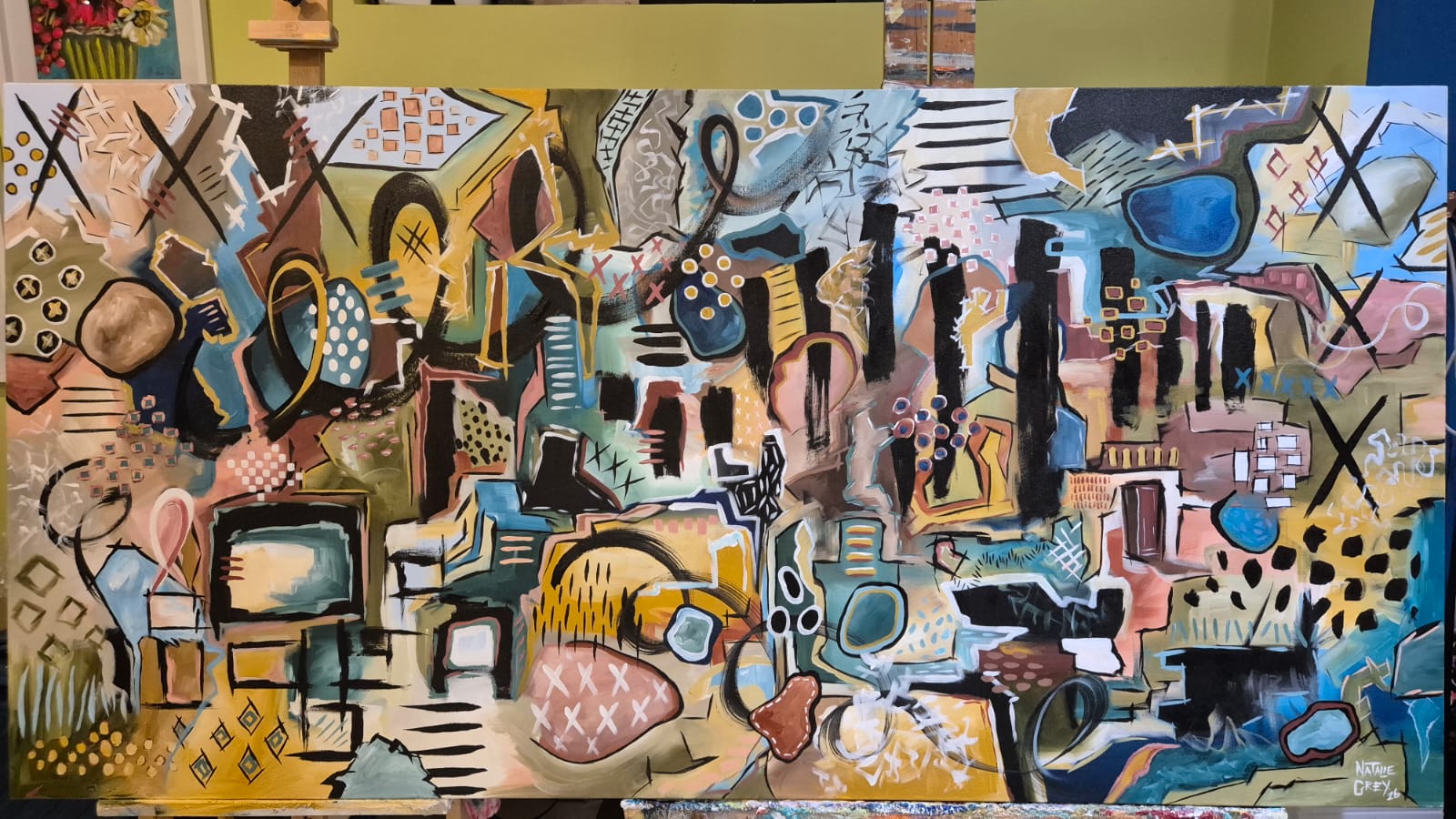 “Echoes Of A Dream” - Acrylic On Canvas - 107 x 207cm - Framed in Black Wooden Frame - Image 6