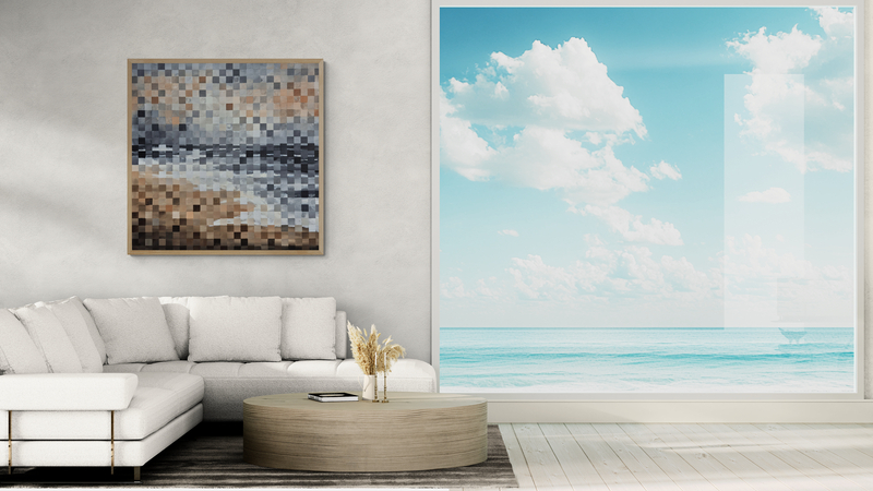 '-SOLD - "Sea Of Solace" - 100 x 100cm - Acrylic On Canvas - Image 7