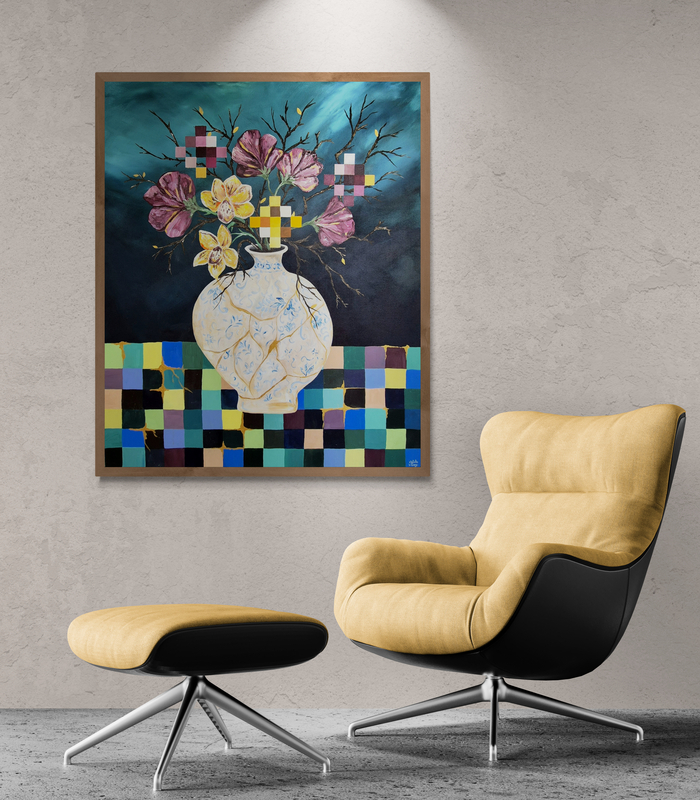 "Kintsugi" - 100 x 120cm - Acrylic On Canvas - Image 6