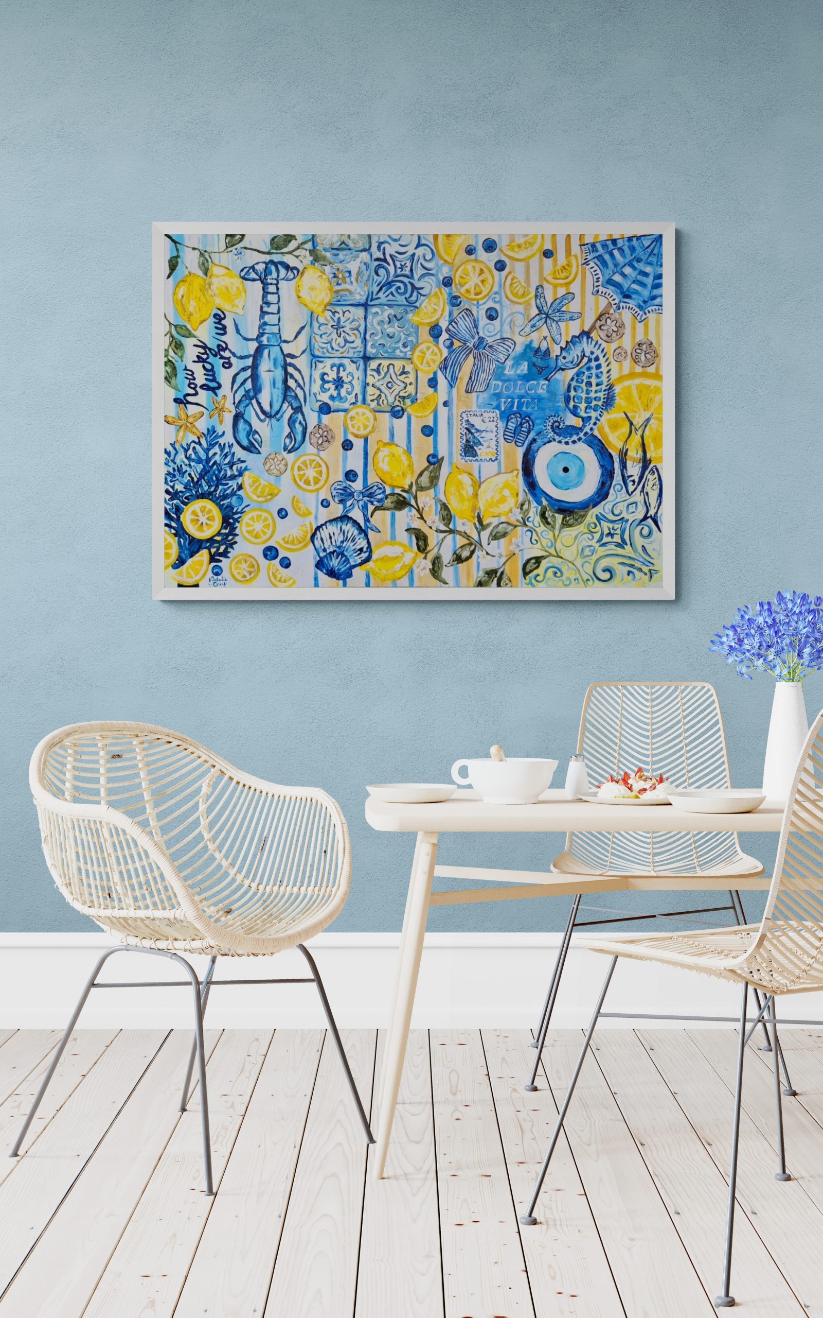 '- SOLD - "How Lucky Are We?" - 119.5cm x 84cm - Acrylic On Canvas - Image 3
