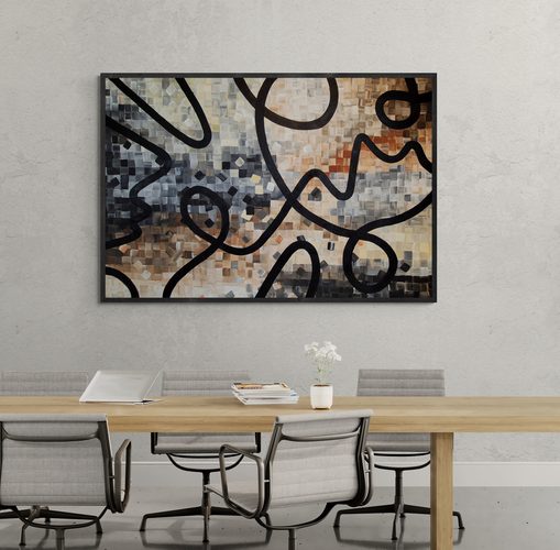 "Fluid Lines" - 150 x 100cm - Acrylic On Canvas - - Framed in Black - Image 9
