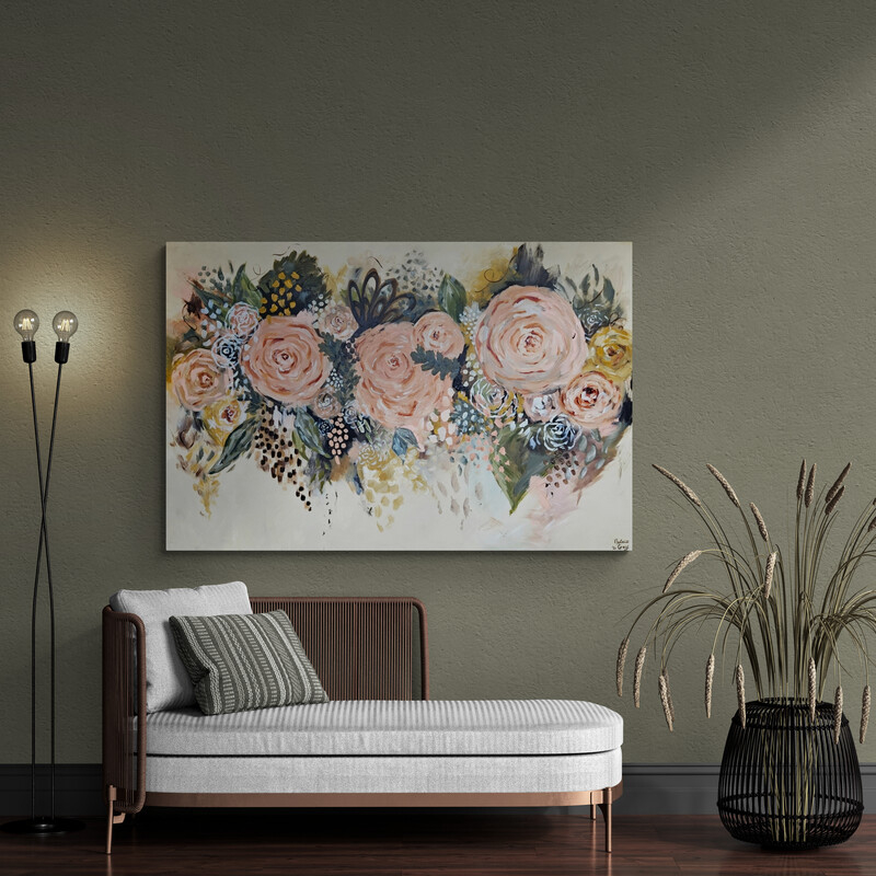 '- SOLD - "A Melody of Blooms" - 100 x 150cm - Acrylic on Canvas - Image 2
