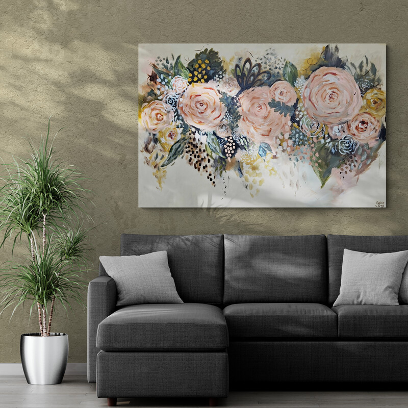'- SOLD - "A Melody of Blooms" - 100 x 150cm - Acrylic on Canvas - Image 4
