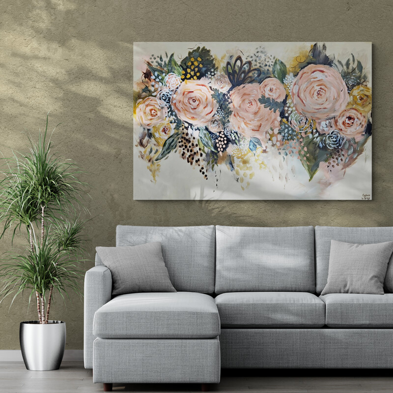 '- SOLD - "A Melody of Blooms" - 100 x 150cm - Acrylic on Canvas - Image 5