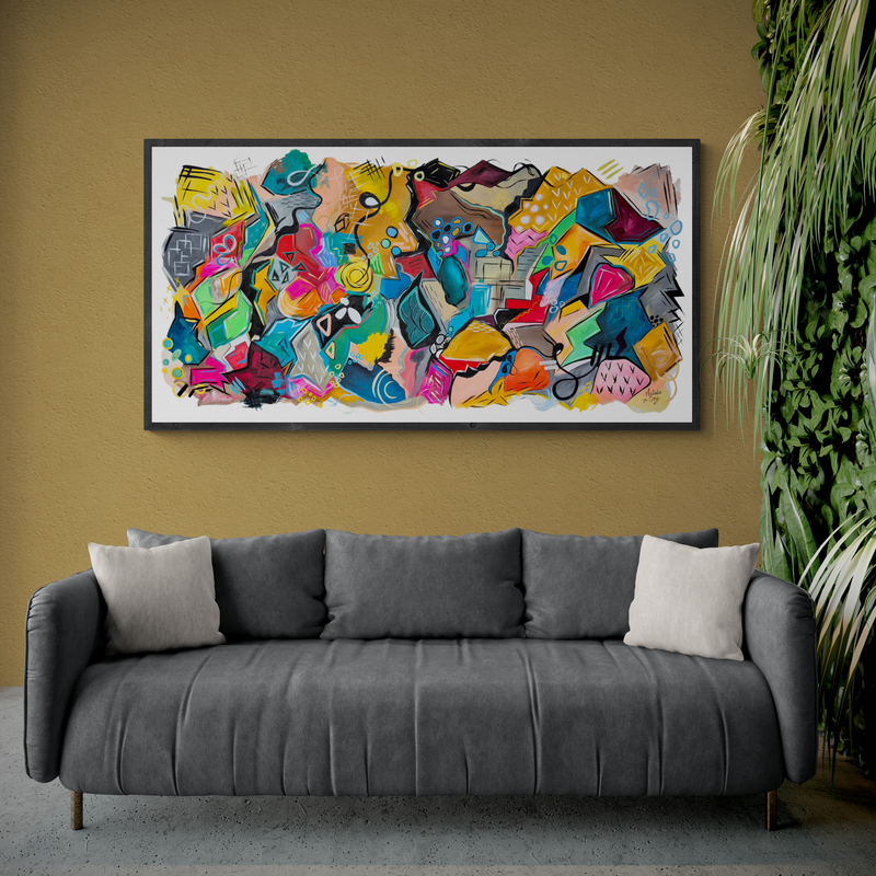 "Echoes In Colour" - 100 x 200cm - Acrylic On Canvas
