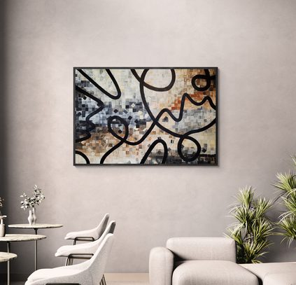 "Fluid Lines" - 150 x 100cm - Acrylic On Canvas - - Framed in Black - Image 7