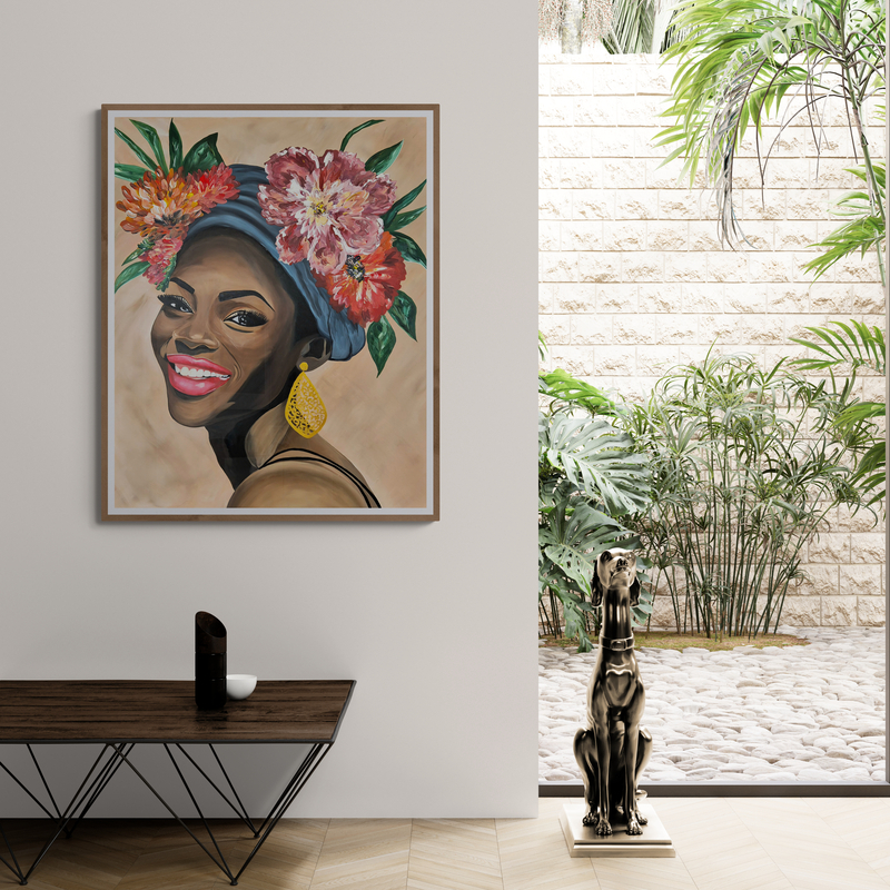 - SOLD - "Smiling African Bloom" - A0 - Acrylic On Canvas