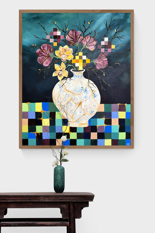 "Kintsugi" - 100 x 120cm - Acrylic On Canvas - Image 4